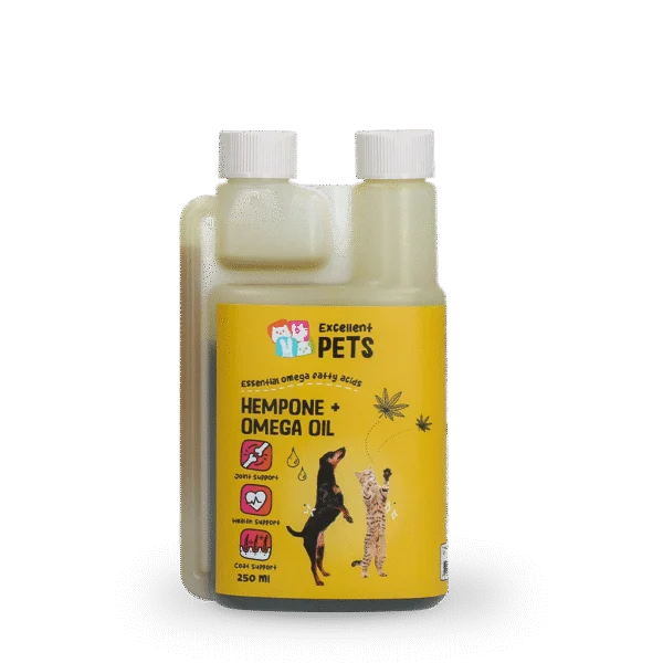 Miscela di oli per cani e gatti con olio di semi di canapa, 250 ml – Excellent Pets HempOne + Omega Oil