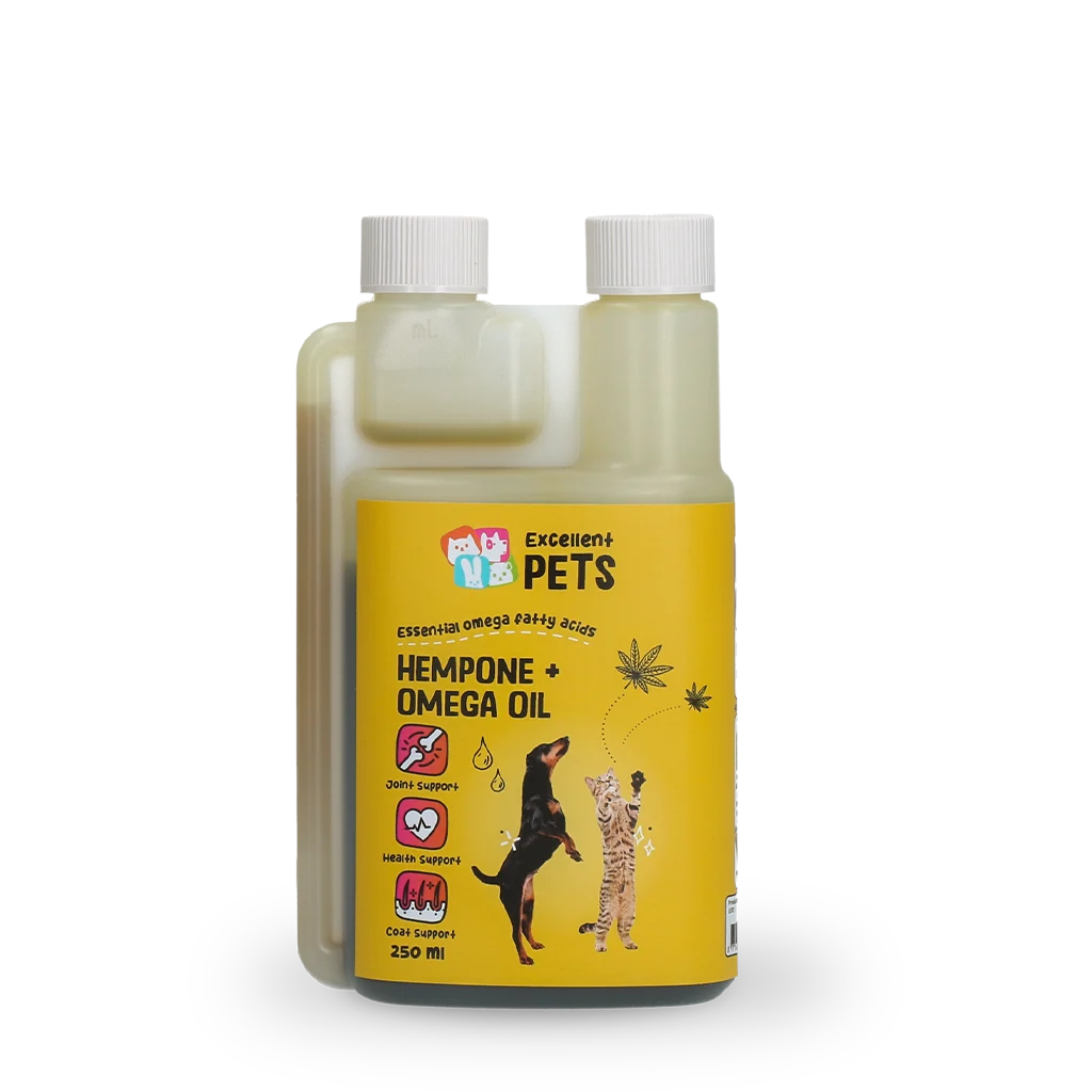 Miscela di oli per cani e gatti con olio di semi di canapa, 250 ml – Excellent Pets HempOne + Omega Oil - immagine 1