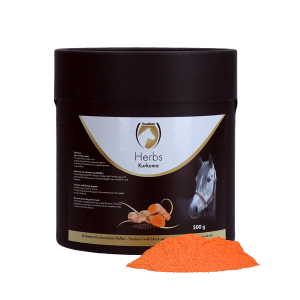 Curcuma per cavalli con pepe nero, 500 g – Excellent Horse Herbs Curcuma