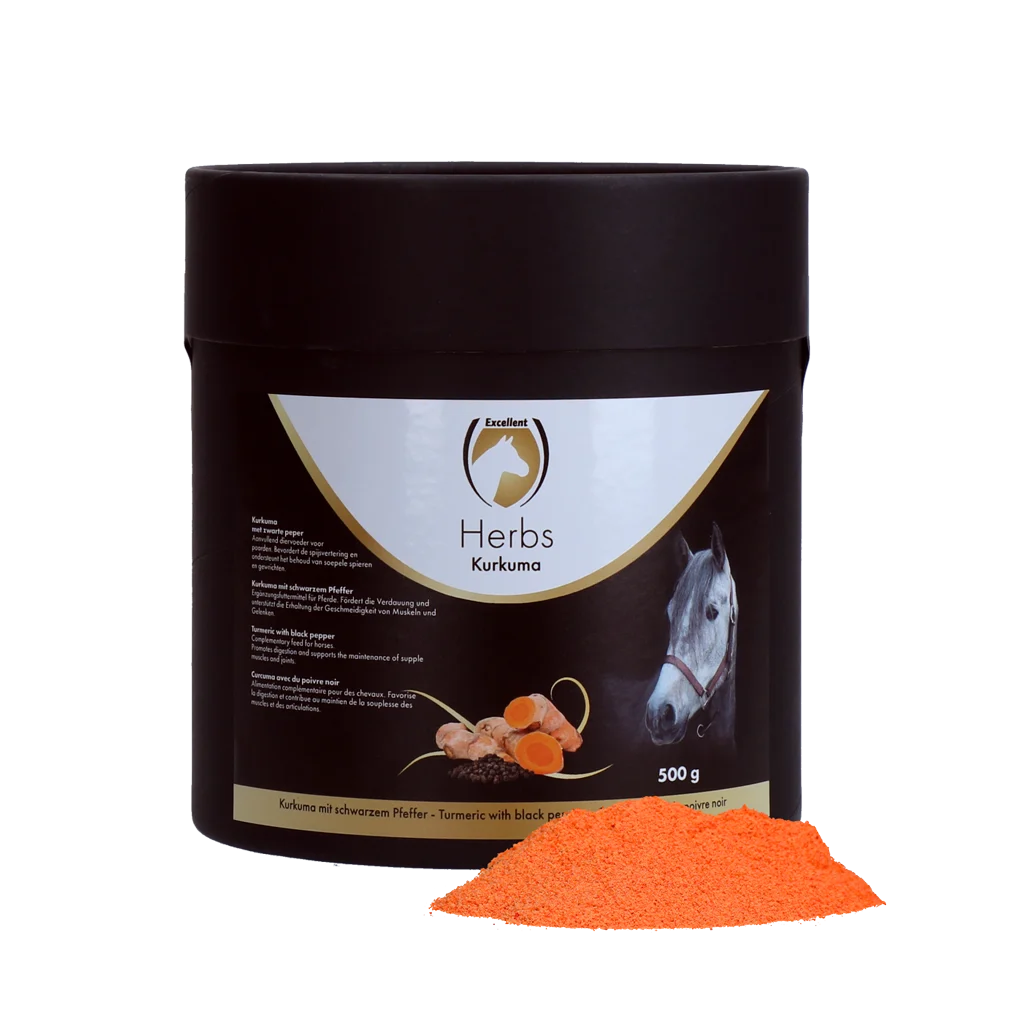 Curcuma per cavalli con pepe nero, 500 g – Excellent Horse Herbs Curcuma - immagine 1