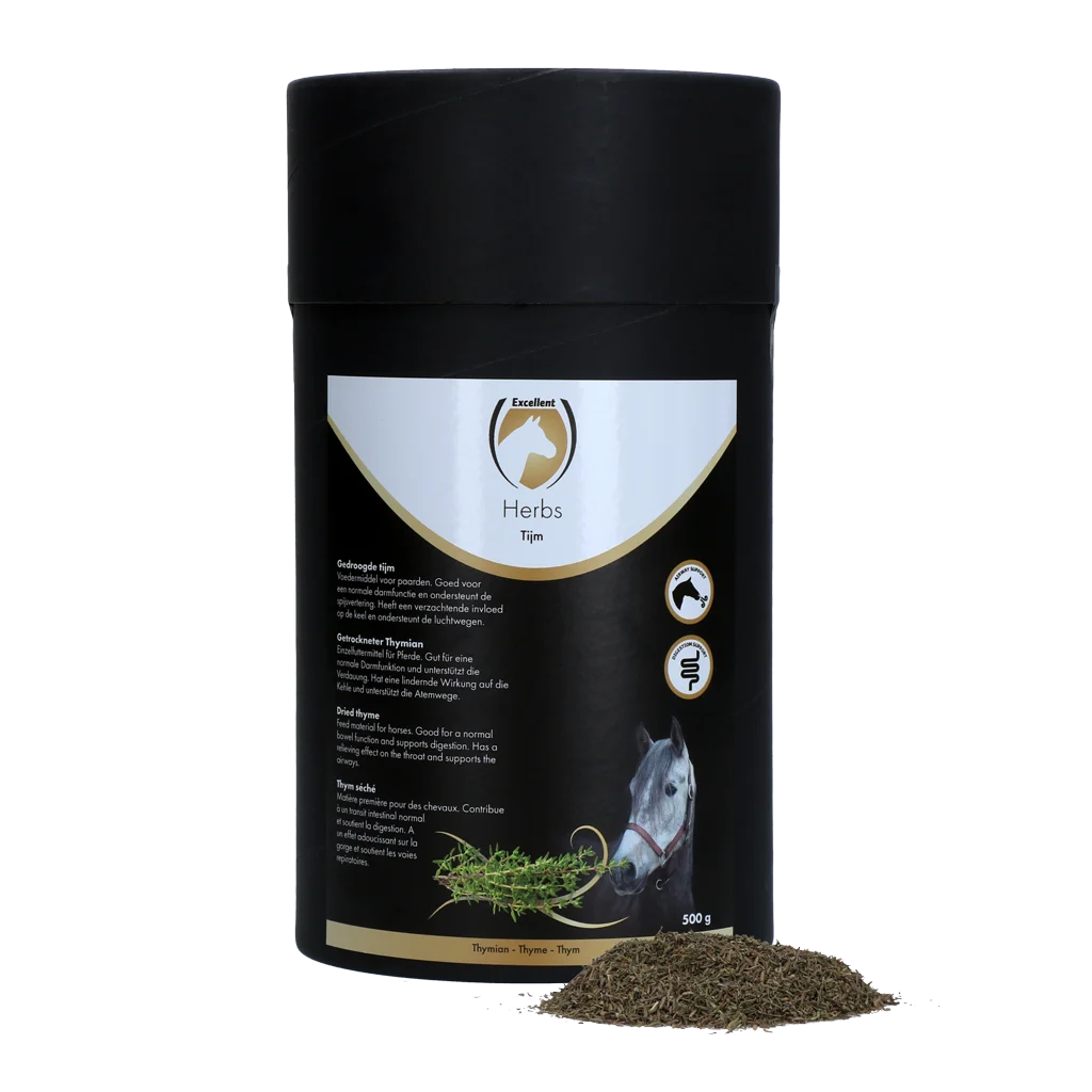 HERB024.png Timo per cavalli, per favorire la salute delle vie respiratorie, 500 g – Excellent Horse Herbs Tijm - immagine 1