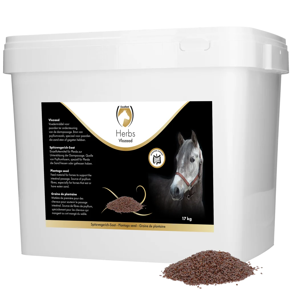 Semi di psillio per cavalli con fibre di psillio, 17 kg – Excellent Horse Herbs Semi di psillio - immagine 1