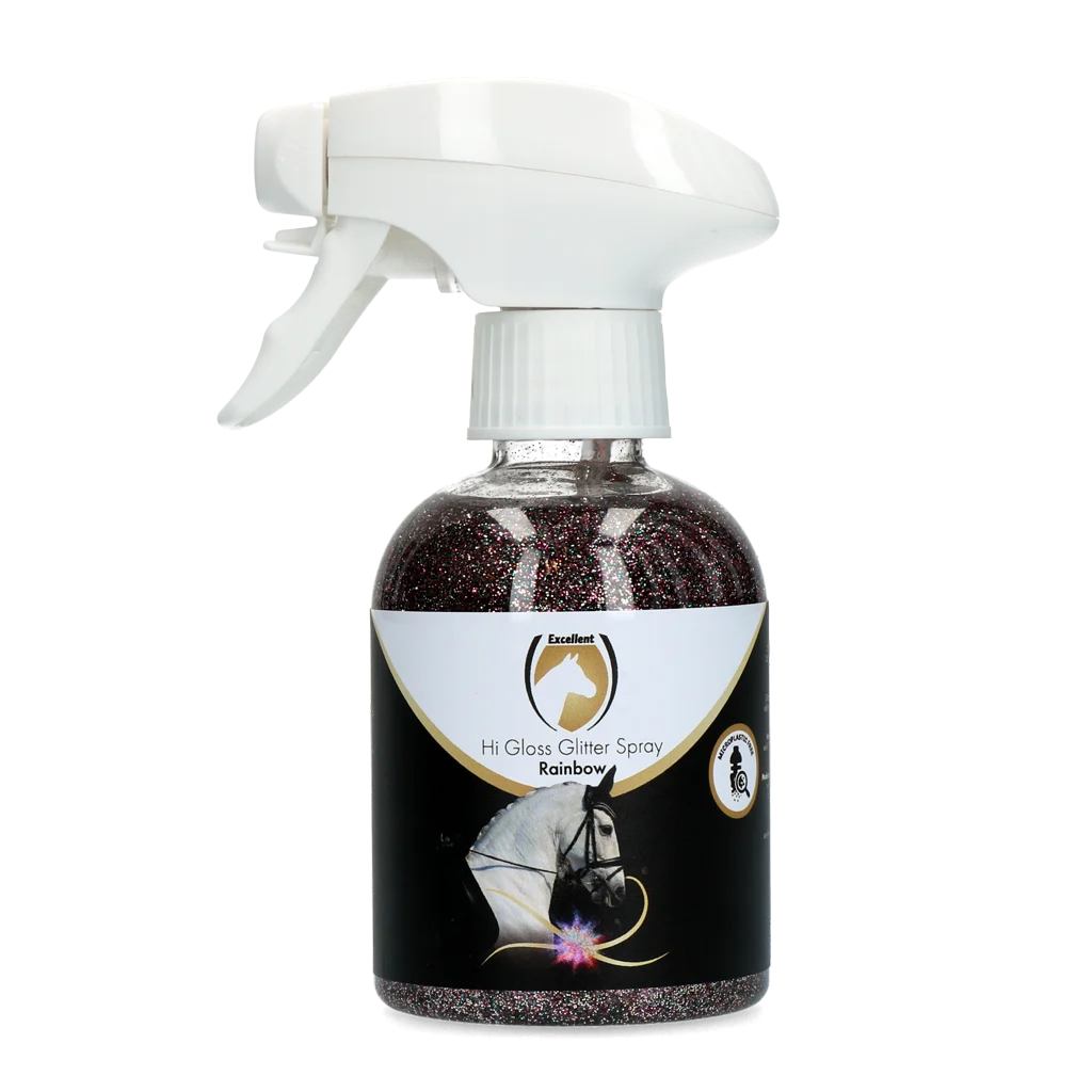 Spray glitter per mantello, criniera e coda, 250 ml – Excellent Horse Hi Gloss Glitter Spray Rainbow - immagine 1