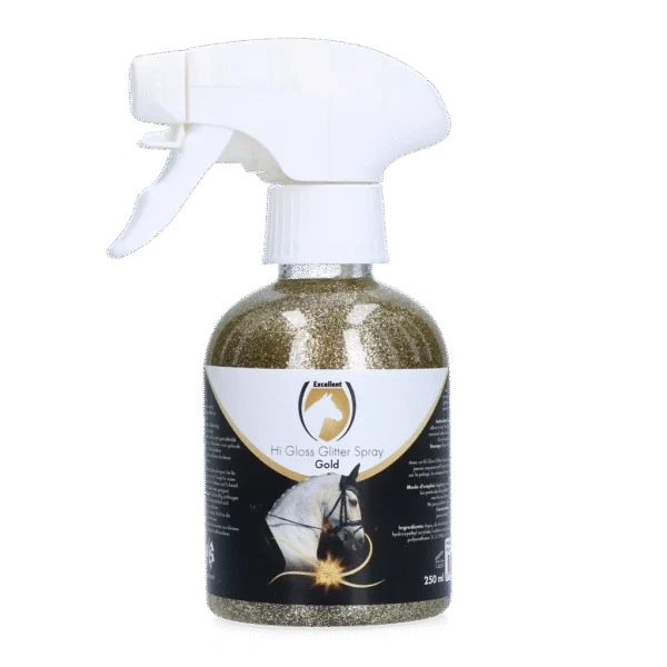 Spray glitter per mantello, criniera e coda, 250 ml – Excellent Horse Hi Gloss Glitter Spray Gold