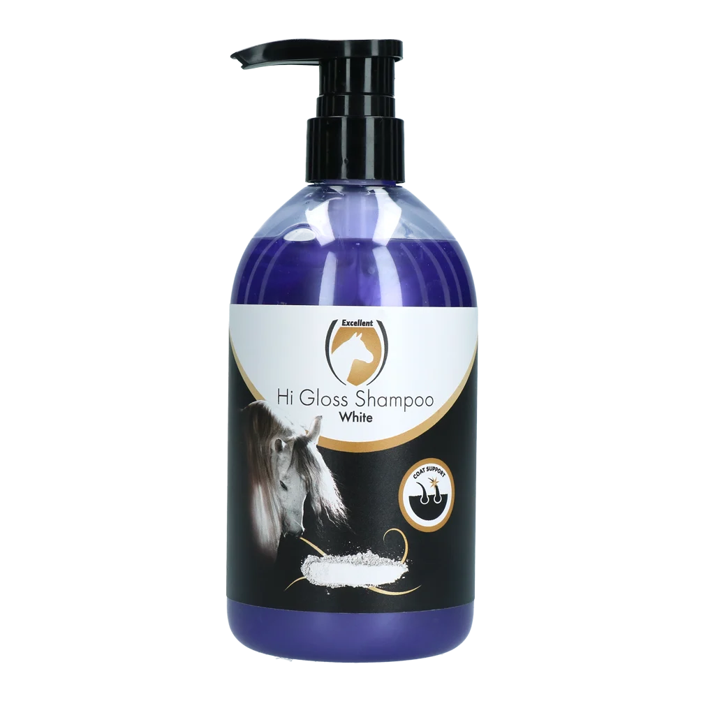Shampoo per cavalli per il colore e la lucentezza del mantello, 500 ml – Excellent Horse Hi Gloss Shampoo White - immagine 1