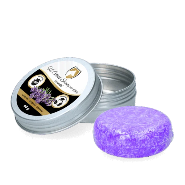 Shampoo solido per cavalli con balsamo, Lavanda, 60 g – Excellent Horse Hi Gloss Shampoo Bar