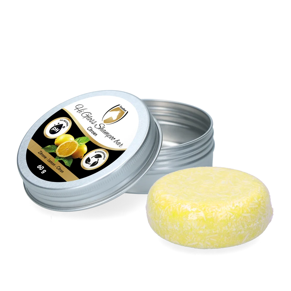 Shampoo solido per cavalli con balsamo, limone, 60 g – Excellent Horse Hi Gloss Shampoo Bar - immagine 1