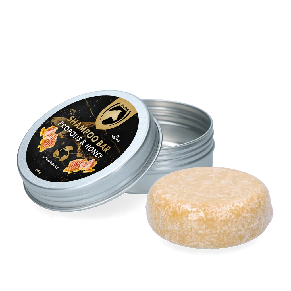 Shampoo solido per cavalli con balsamo, propoli e miele, 60 g – Excellent Horse Hi Gloss Shampoo Bar - immagine 1