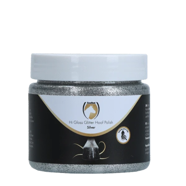 Smalto glitter per zoccoli Argento, 150 ml – Excellent Horse Hi Gloss Glitter Hoof Polish