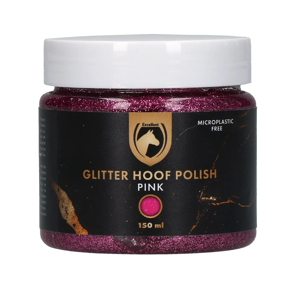 Smalto glitterato rosa per zoccoli, 150 ml – Excellent Horse Hi Gloss Glitter Hoof Polish - immagine 1