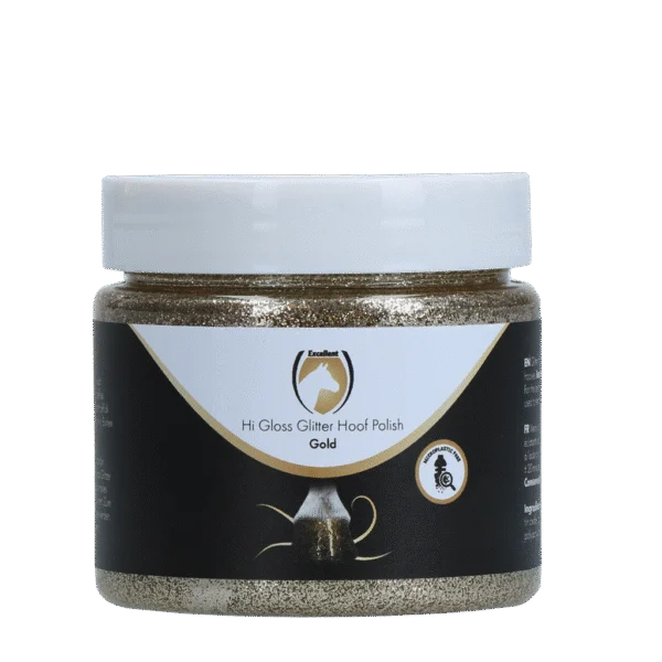 Smalto glitterato dorato per zoccoli, 150 ml – Excellent Horse Hi Gloss Glitter Hoof Polish