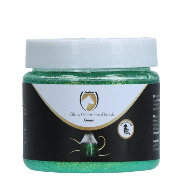 Smalto glitterato verde per zoccoli, 150 ml – Excellent Horse Hi Gloss Glitter Hoof Polish