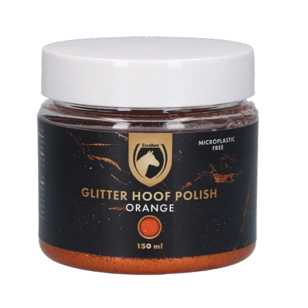 Smalto glitterato arancione per zoccoli, 150 ml – Excellent Horse Hi Gloss Glitter Hoof Polish