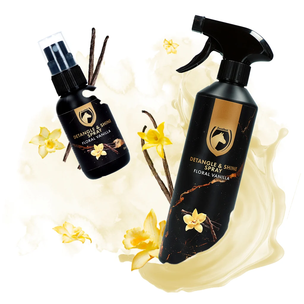 Spray districante per criniera e coda, Floral Vanilla, 50 ml – Excellent Horse Detangle & Shine Spray - immagine 2