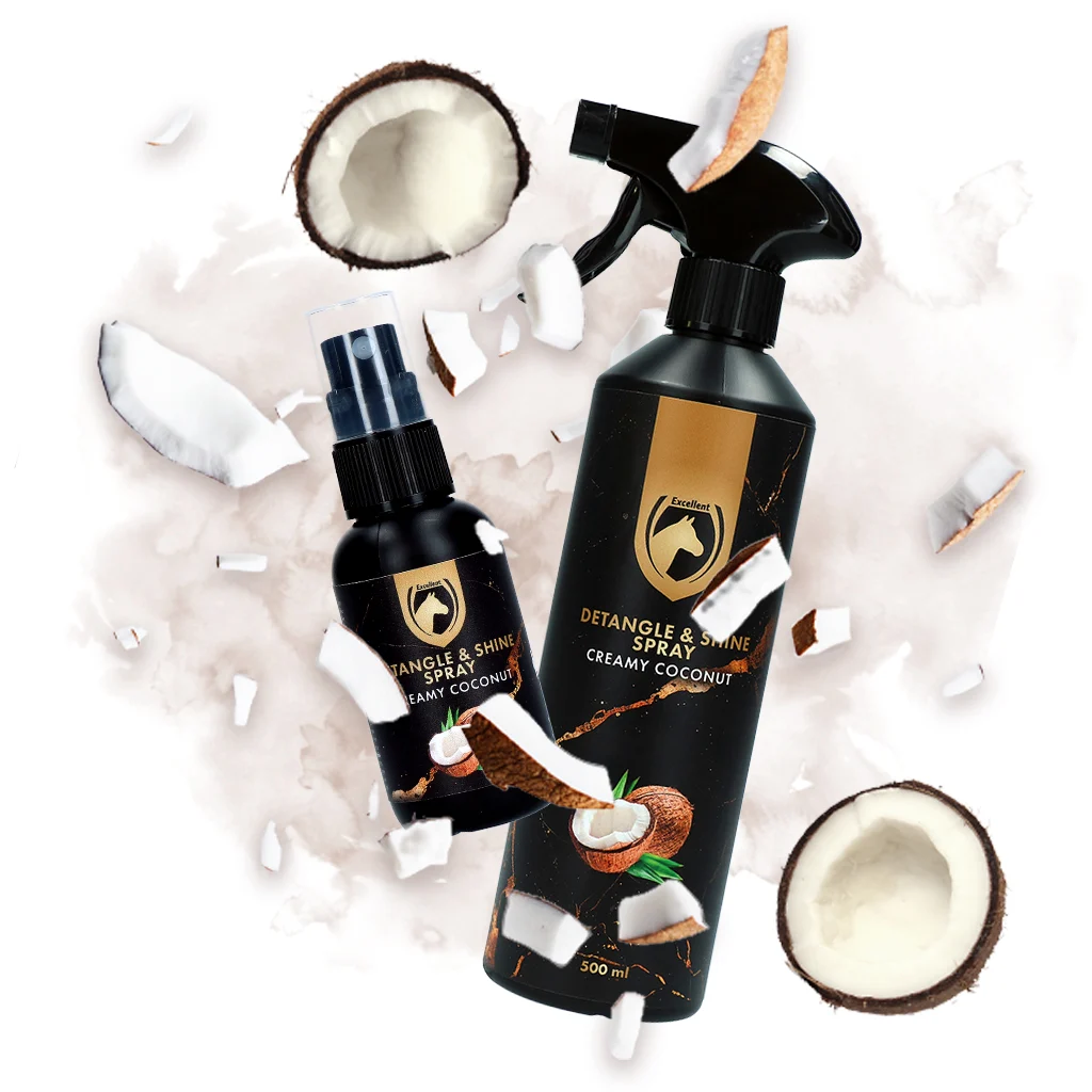 Spray districante per criniera e coda, Creamy Coconut, 50 ml – Excellent Horse Detangle & Shine Spray - immagine 2