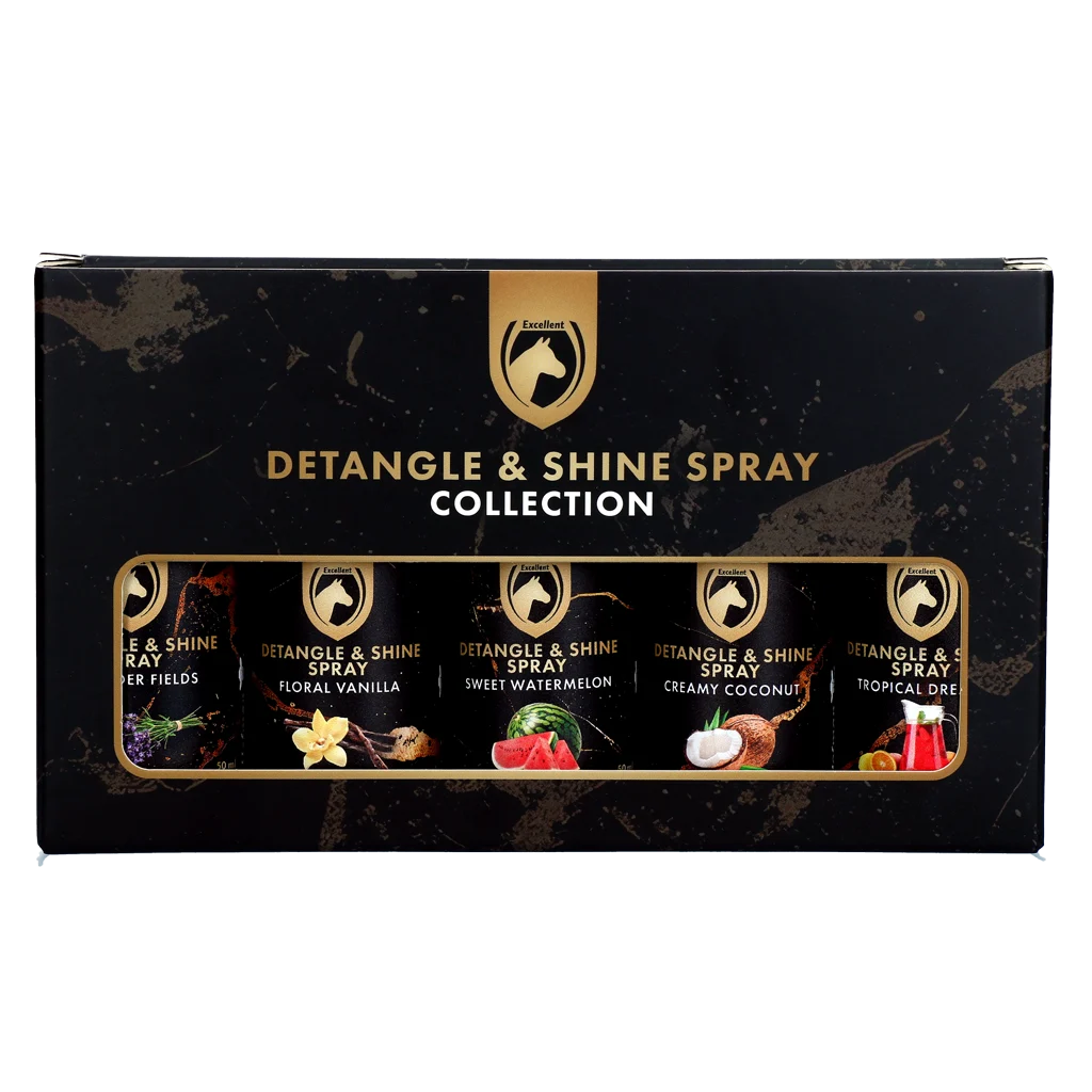 Spray districante per criniera e coda, confezione regalo 5 x 50 ml – Excellent Horse Detangle & Shine Spray - immagine 1