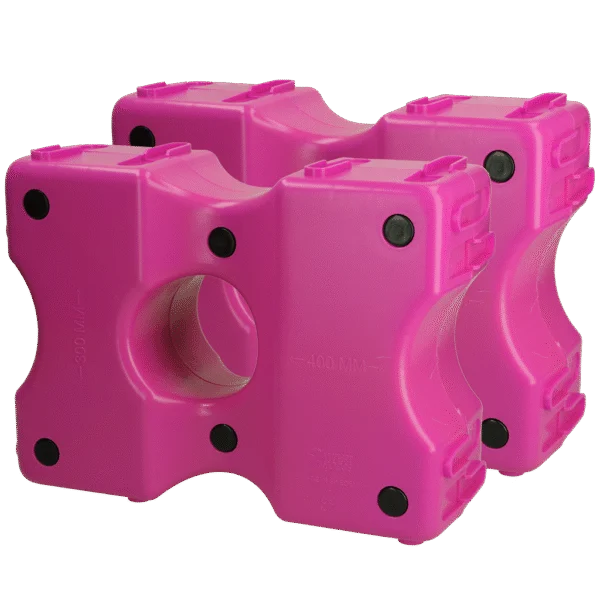 Blocchi cavaletti in plastica rosa, 2 pezzi, 40 x 30 x 15 cm – Vplast Cavaletti