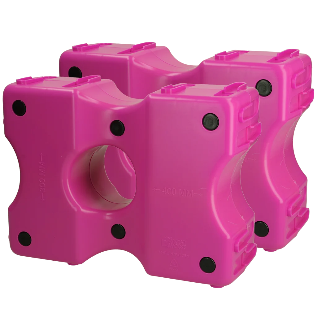 Blocchi cavaletti in plastica rosa, 2 pezzi, 40 x 30 x 15 cm – Vplast Cavaletti - immagine 1
