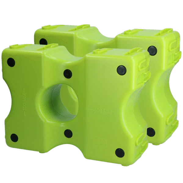 Blocchi cavaletti in plastica verdi, 2 pezzi, 40 x 30 x 15 cm – Vplast Cavaletti