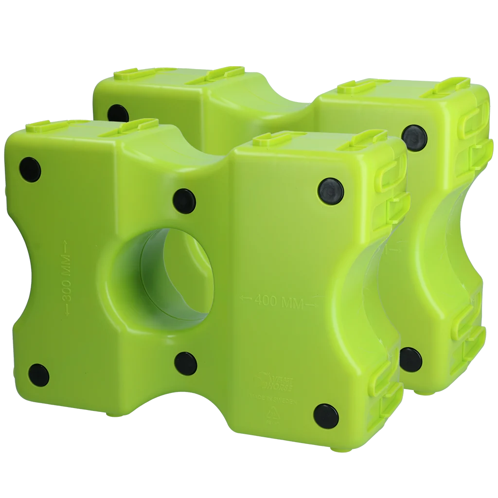 Blocchi cavaletti in plastica verdi, 2 pezzi, 40 x 30 x 15 cm – Vplast Cavaletti - immagine 1
