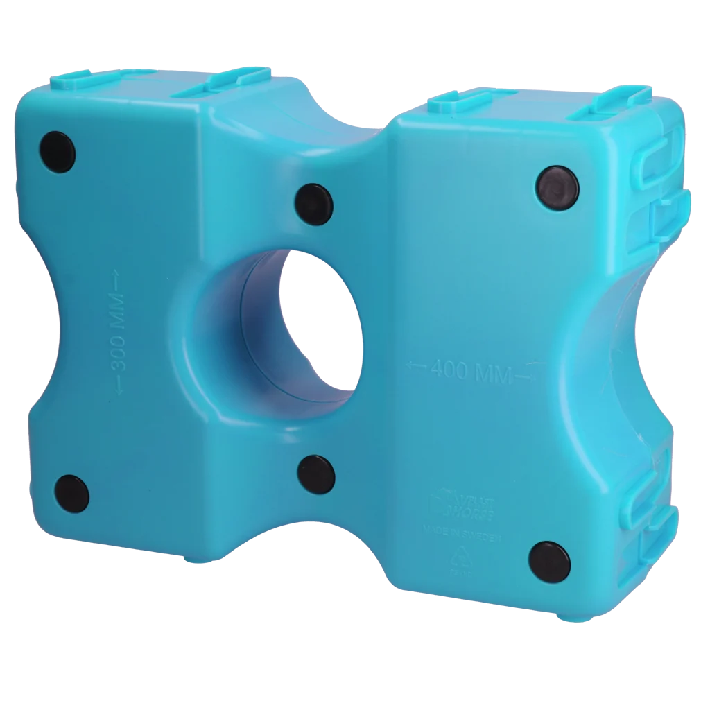 Blocchi cavaletti in plastica blu, 2 pezzi, 40 x 30 x 15 cm – Vplast Cavaletti - immagine 2