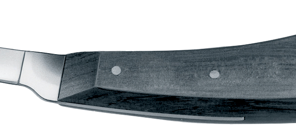 Coltello da mascalcia stretto con manico in ebano nero VC 310 "R"