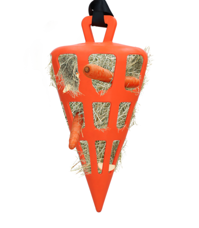 Slow feeder per cavalli in gomma naturale, arancione – Hay Slow Feeder Fun & Flex Carrot
