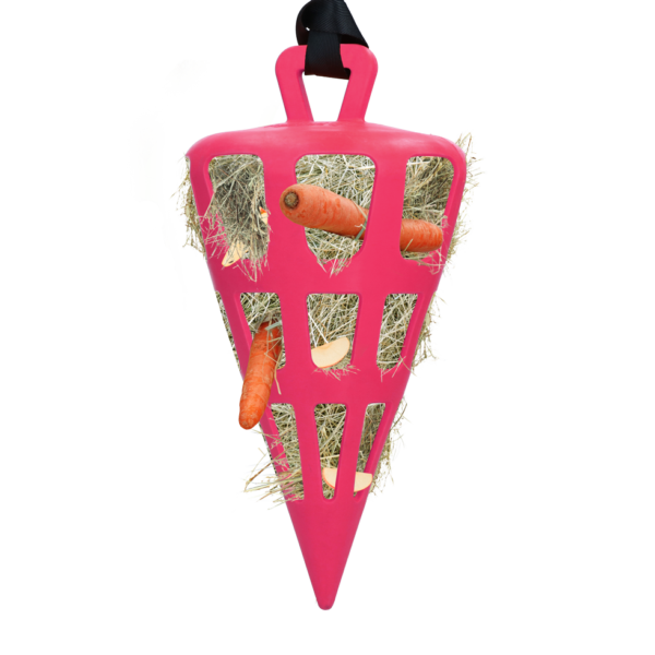 Slow feeder per cavalli in gomma naturale, rosa – Hay Slow Feeder Fun & Flex Carrot