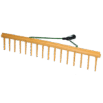 Rastrello per fieno con bordo livellante, largo 64 cm, 16 denti, senza manico