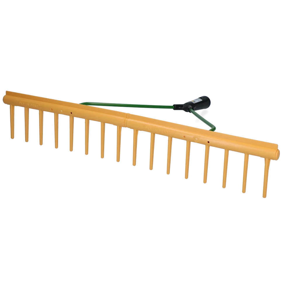 Rastrello per fieno con bordo livellante, largo 64 cm, 16 denti, senza manico - immagine 1