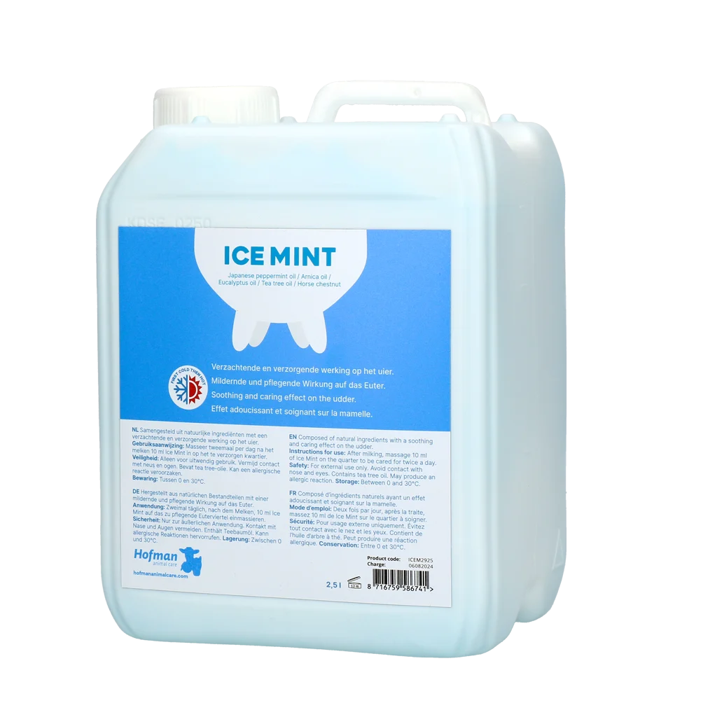 Gel per la mammella con olio di menta piperita, 2,5 l e pompa dosatrice – Vet Animal Care Ice Mint - immagine 1