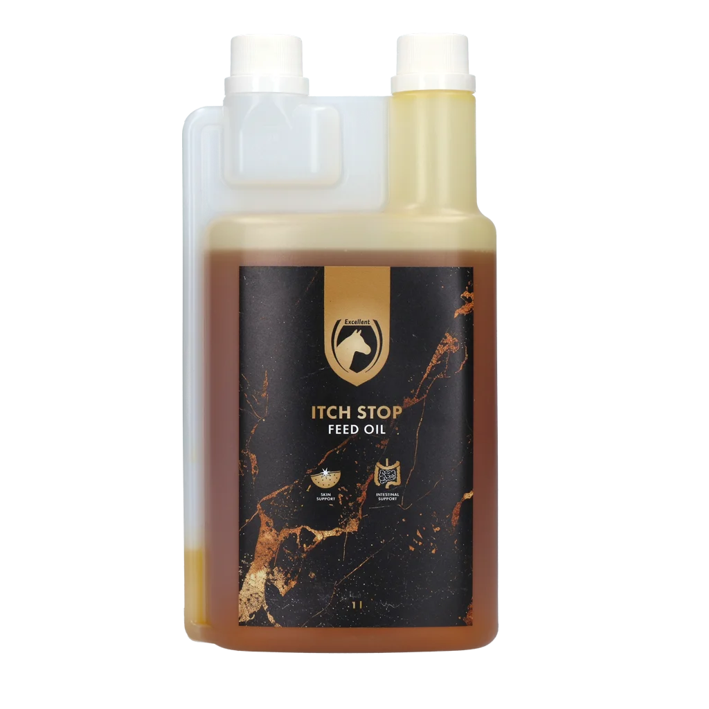 Olio alimentare per cavalli con Omega 3 e Omega 6, 1 l – Excellent Horse Itch Stop Feed Oil - immagine 1