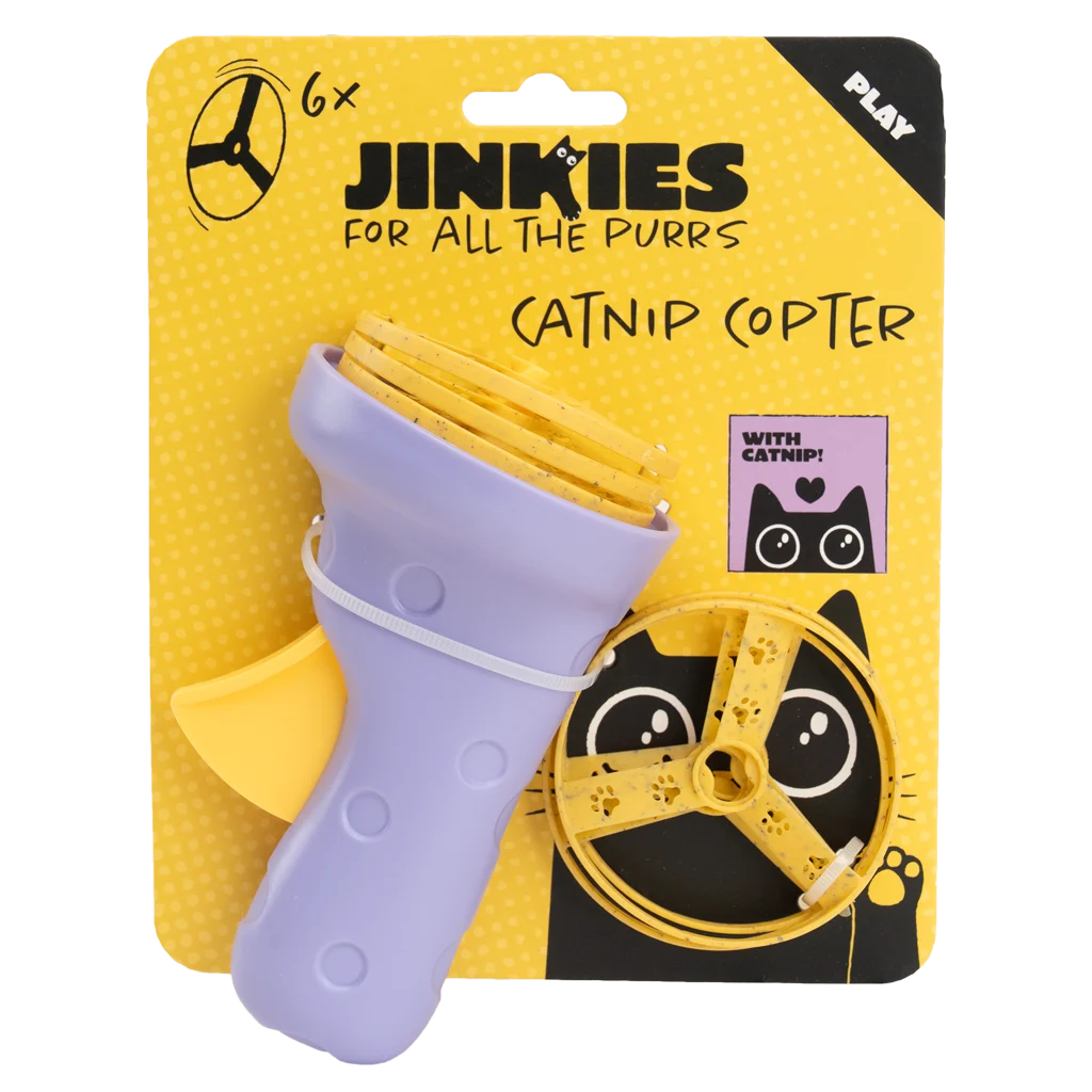 Gioco interattivo per gatti con eliche lanciabili e catnip – Jinkies Catnip Copter - immagine 1
