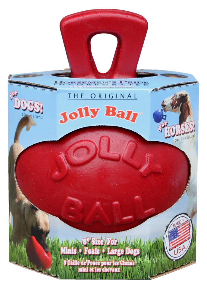 Palla da gioco per cavalli rossa auto gonfiante, 20 cm – Jolly Pets Jolly Ball Dual - immagine 1