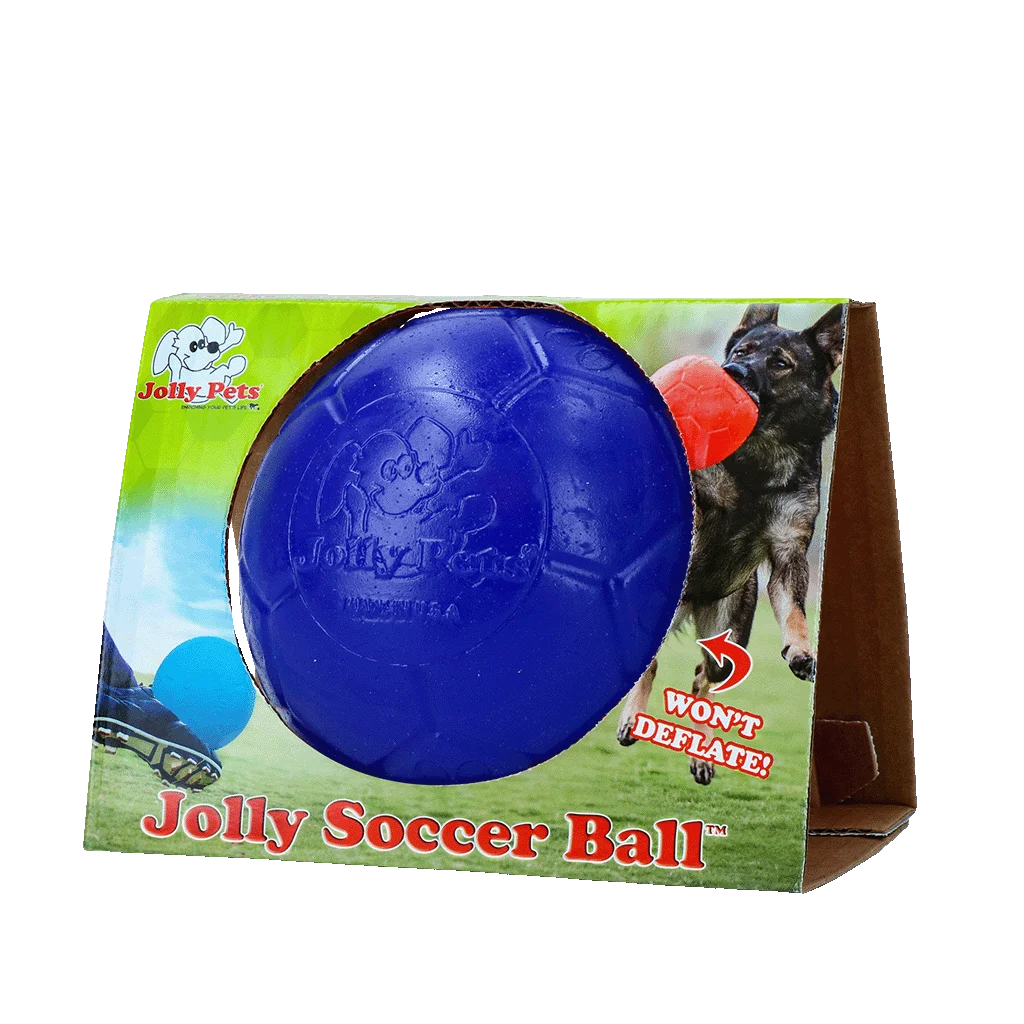 Palla galleggiante blu per cani, 15 cm – Jolly Pets Soccer Ball - immagine 1