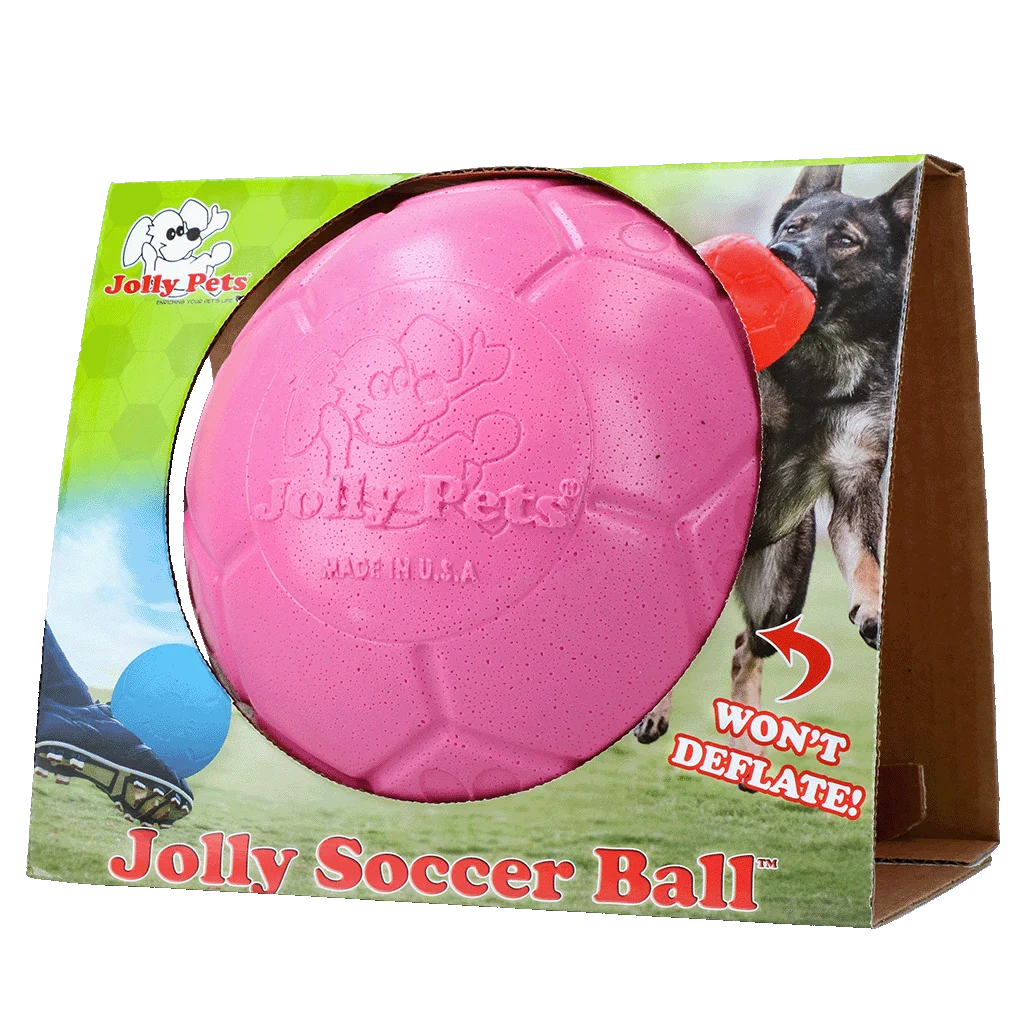Palla da riporto per cani, rosa, 20 cm – Jolly Pets Jolly Soccer Ball - immagine 1