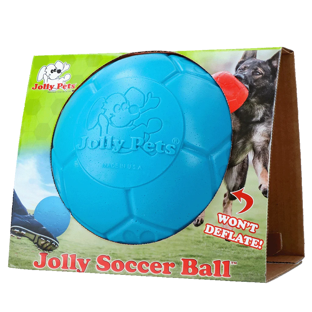 Palla da riporto per cani azzurra, 20 cm – Jolly Pets Jolly Soccer Ball - immagine 1