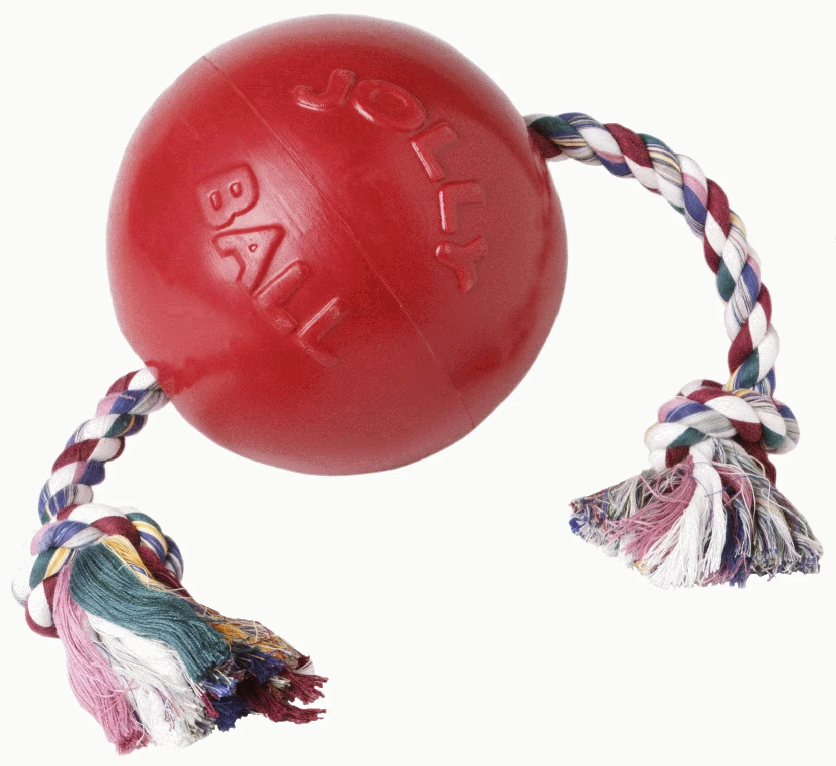 Palla per cani con corda, galleggiante, rossa S (10 cm) – Jolly Pets Romp-n-Roll - immagine 4