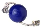 Palla per cani con corda galleggiante blu S (10 cm) – Jolly Pets Romp-n-Roll - immagine 2