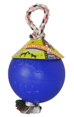 Palla per cani con corda, galleggiante, Blu M (15 cm) – Jolly Pets Romp-n-Roll