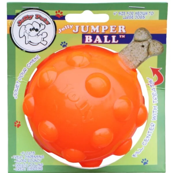 Palla porta snack per cani in gomma TPR, 10 cm – Jolly Pets Jolly Jumper arancione M