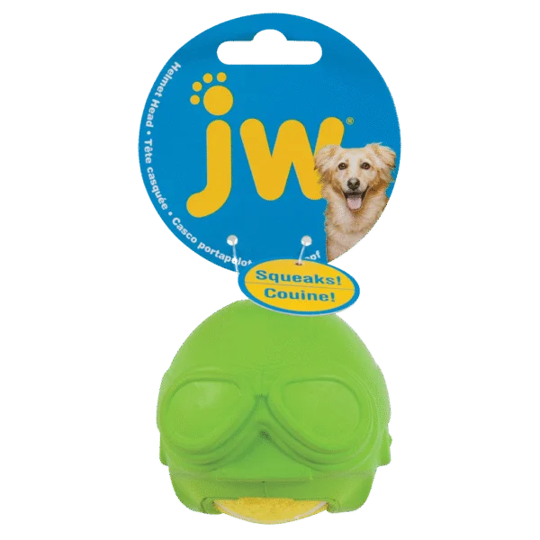 Palla da tennis per cani con squeak e casco in gomma – JW Helmet Heads Aviator