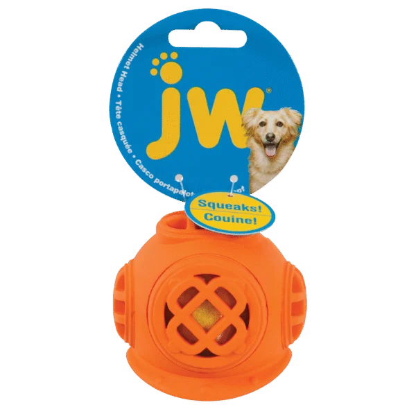 Palla da tennis per cani con squeaker e casco in gomma – JW Helmet Heads Diver
