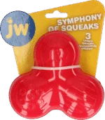 Gioco cigolante in gomma con 3 suoni, rosso – JW Symphony of Squeaks