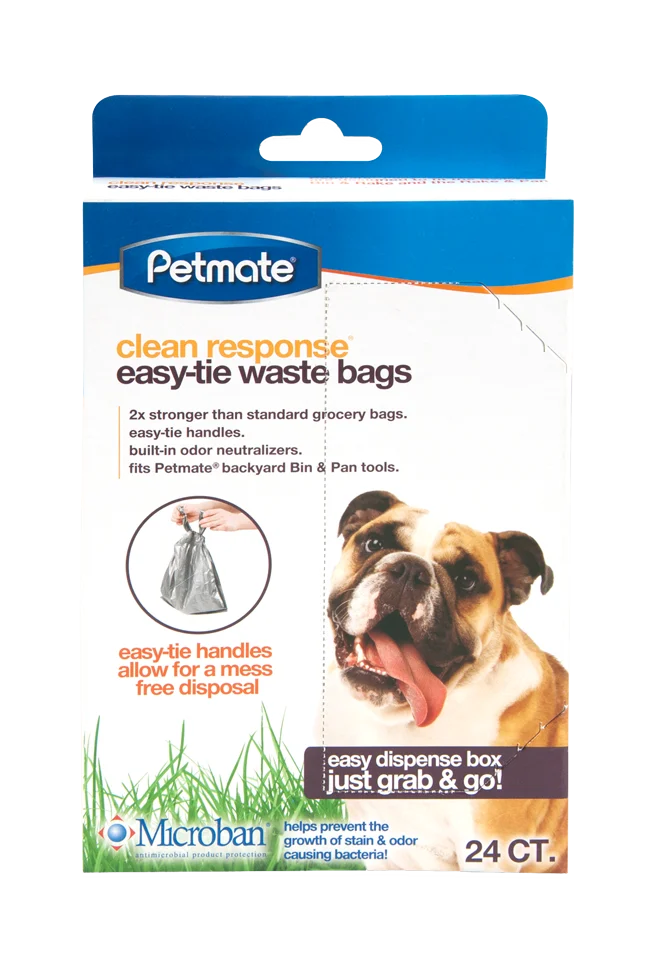 Sacchetti per deiezioni canine da annodare, 24 pezzi, 31 x 33 cm – Petmate Clean Response Easy-Tie Waste Bags - immagine 1