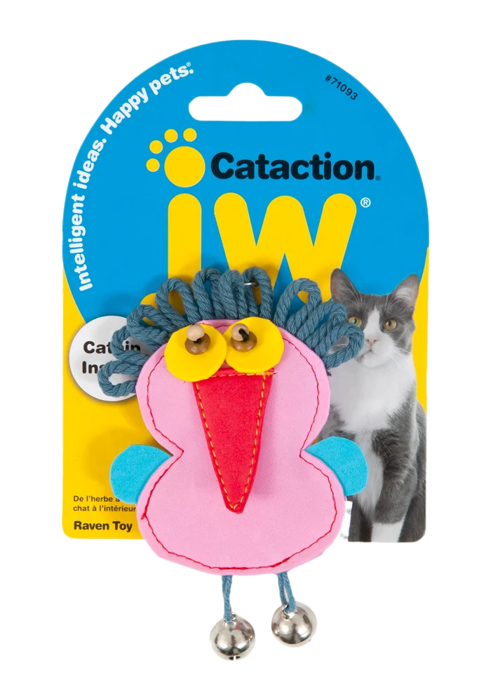 Corvo giocattolo per gatti con catnip e campanellini, 12 x 7 cm – JW Cataction Raven Toy - immagine 1