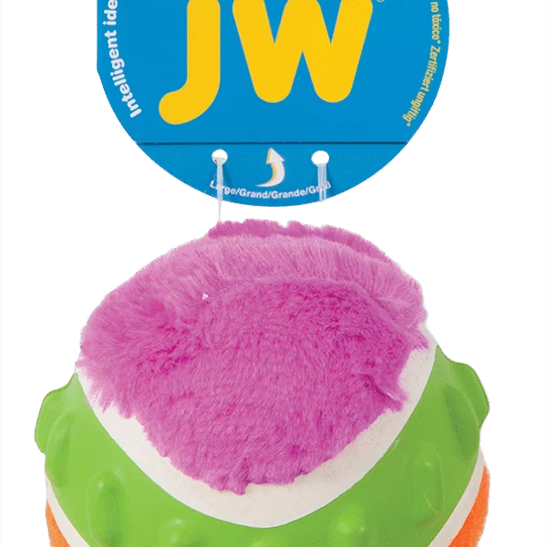 Palla per cani con squeaker, 10 cm – JW Mixups Ribbed Ball L