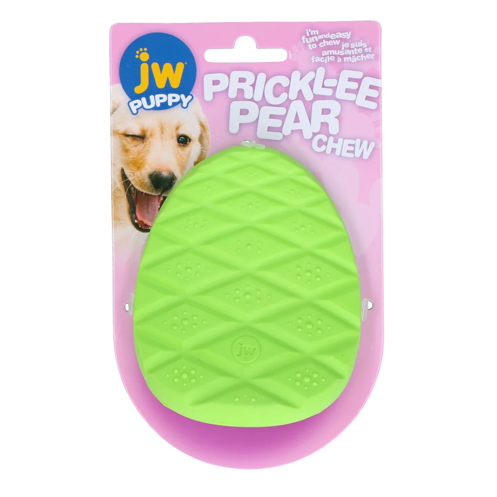 Giocattolo da masticare in gomma testurizzata per cuccioli – JW Prickl-ee Pear Teether - immagine 1