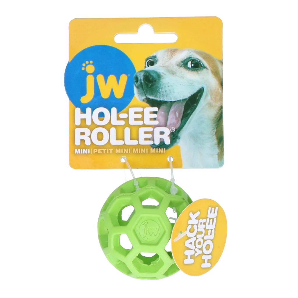 Pallina per cani in gomma naturale per snack, 5 cm, Verde – JW Hol-ee Roller - immagine 1