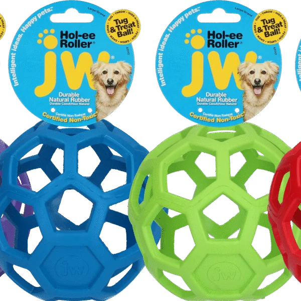 Palla per cani in gomma naturale per snack, 19 cm, assortita – JW Hol-ee Roller